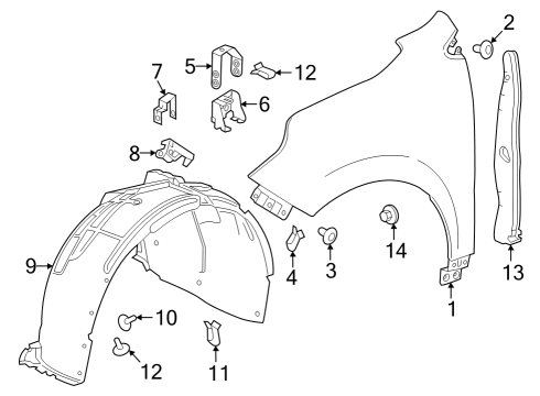 2022 Chevy Equinox Fender & Components Diagram