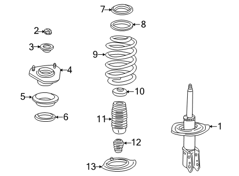 2005 Chevy Impala Struts & Components - Front Diagram