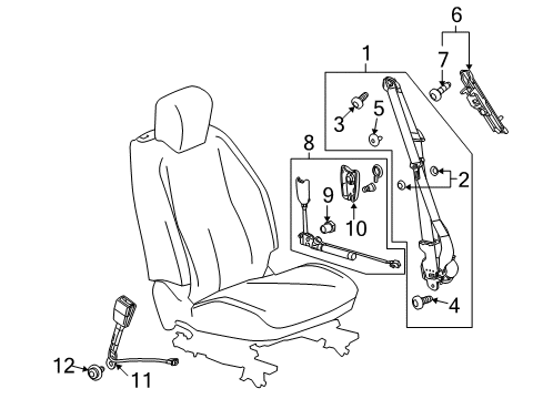 2015 GMC Terrain Buckle Bolt, Driver Side Diagram for 11561617