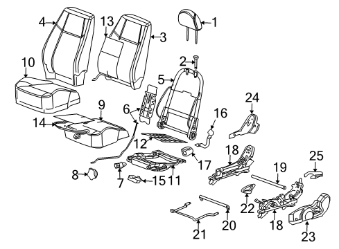 2005 Chevy Cobalt Front Seat Components Diagram