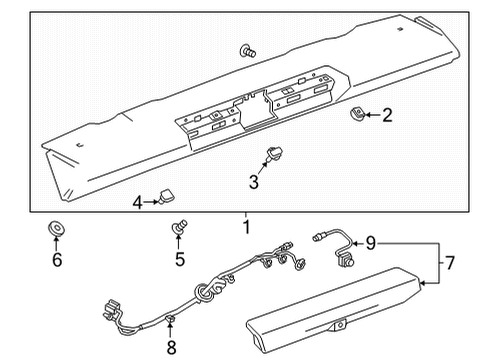 2023 GMC Sierra 2500 HD Spoiler Diagram