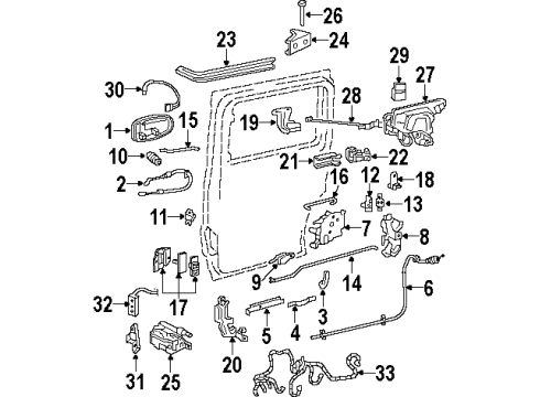 1997 Oldsmobile Silhouette Handle, Outside, Passenger Side Diagram for 10322224