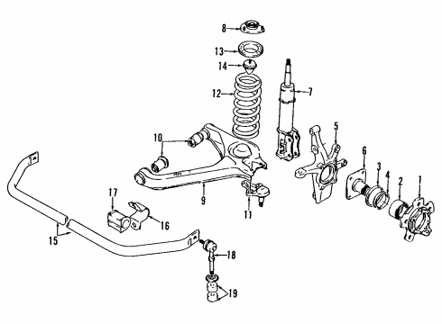 2000 Chevy Tracker Stabilizer Bar, Front Diagram for 30020918