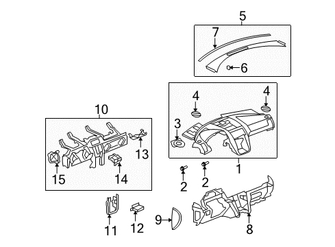 2007 Saturn Outlook Upper Trim Panel, Titanium Diagram for 20825946
