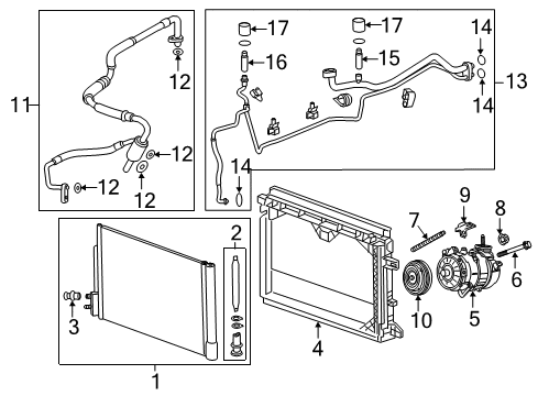 2020 Buick Regal TourX A/C Condenser, Compressor & Lines Diagram