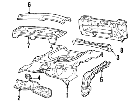 1992 Chevy Beretta Panel Below Lid, Rear Diagram for 20584102