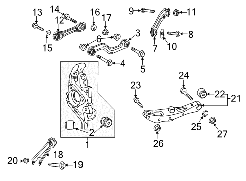2020 Buick Regal TourX Rear Suspension Components, Lower Control Arm, Upper Control Arm, Ride Control, Stabilizer Bar Diagram