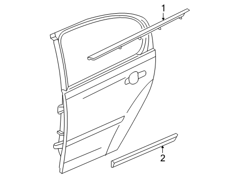 2005 Chevy Cobalt Exterior Trim - Rear Door Diagram