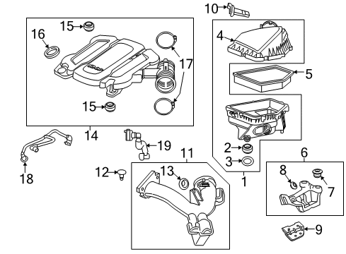 2018 Buick LaCrosse Air Cleaner Assembly Diagram for 23451063