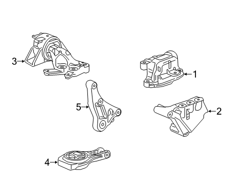 2021 Buick Encore Engine & Trans Mounting Diagram