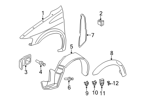 2004 Pontiac Montana Fender & Components, Exterior Trim Diagram