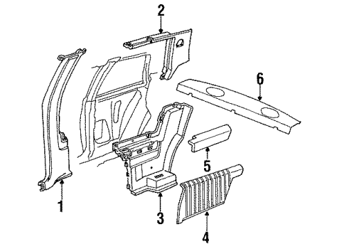 1988 Buick Century Interior Trim - Quarter Panels Diagram