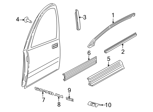 1999 Pontiac Grand Am Nameplate, Red, Front Diagram for 22636901
