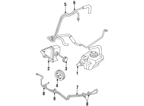 1995 Chevy Lumina Power Steering Return Hose Diagram for 26036845