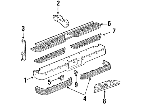 1994 GMC C3500 Rear Bumper Diagram