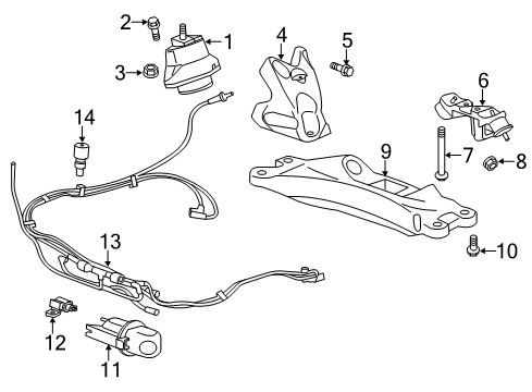 2020 Chevy Camaro Mount Bracket, Passenger Side Diagram for 23136567