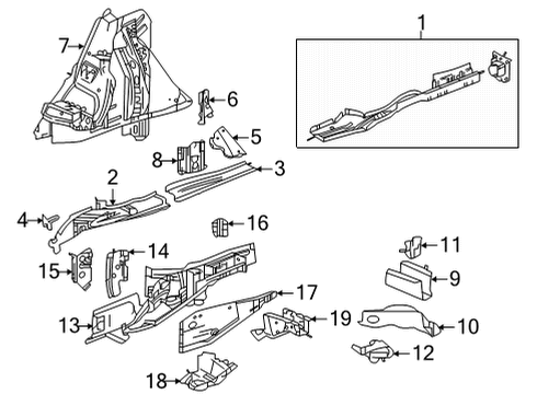 2021 Buick Envision Rear Floor & Rails Diagram