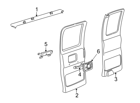 1999 Chevy Express 3500 Interior Trim - Side Loading Door Diagram