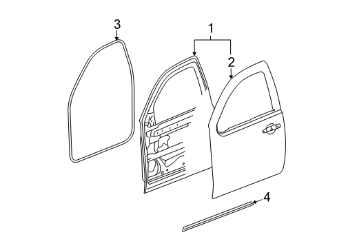 2012 Cadillac Escalade ESV Front Door Diagram