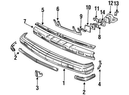 1995 Buick Century Energy Absorber Reinforcement Diagram for 10107489