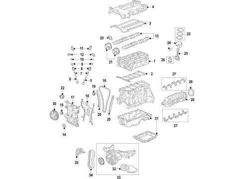 2022 Chevy Trax Engine Parts, Mounts, Cylinder Head & Valves, Camshaft & Timing, Oil Pan, Oil Pump, Crankshaft & Bearings, Pistons, Rings & Bearings, Variable Valve Timing Diagram