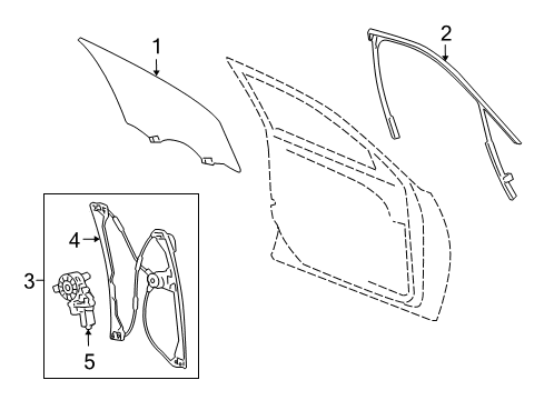2017 Buick Regal Front Door - Glass & Hardware Diagram