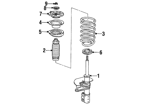 1994 Oldsmobile Achieva Struts & Suspension Components - Front Diagram