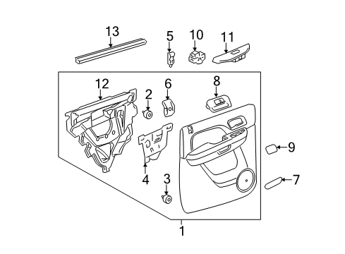 2013 Chevy Silverado 2500 HD Rear Door Diagram 7 - Thumbnail
