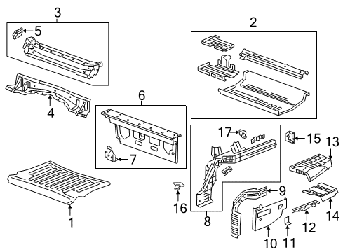 2018 Cadillac CT6 Baffle, Lower Outer Driver Side Diagram for 23374335