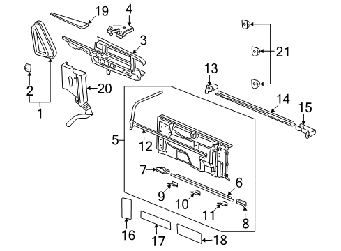 2012 Cadillac Escalade EXT Interior Trim - Quarter Panels Diagram