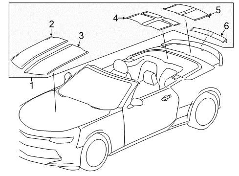 2019 Chevy Camaro Stripe Tape, White Diagram for 84279128