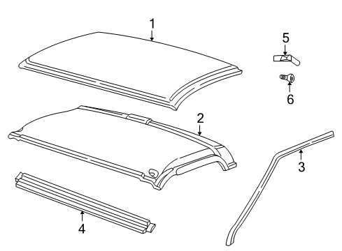 1998 GMC C1500 Roof & Components Diagram