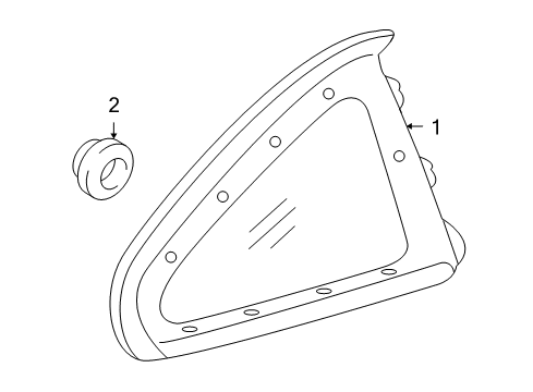 2006 Pontiac GTO Quarter Panel - Glass & Hardware Diagram