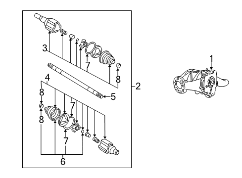 2002 Buick Rendezvous Transfer Case Diagram for 88894200