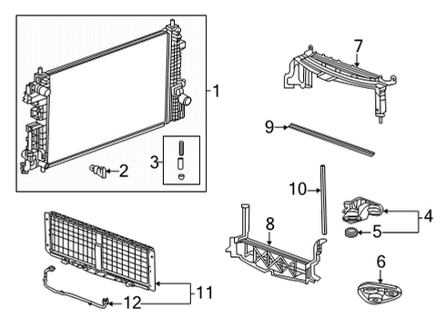 2024 Chevy Trailblazer Radiator & Components Diagram