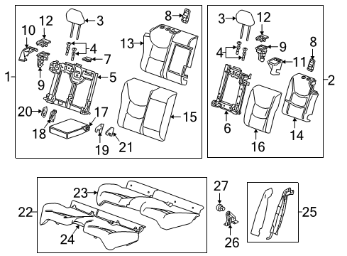 2017 Chevy Volt Rear Seat Components Diagram