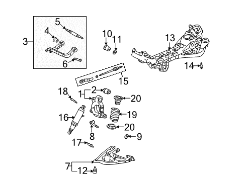 2005 Saturn Relay Rear Suspension, Control Arm Diagram 1 - Thumbnail