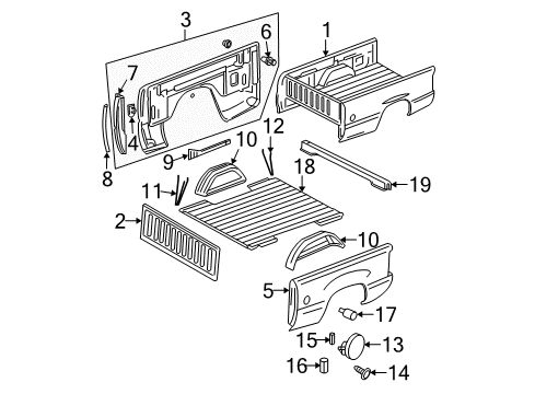 2005 GMC Sierra 1500 Floor Diagram for 15941073