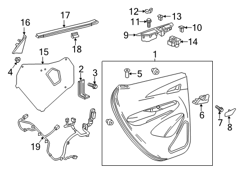 2018 Chevy Bolt EV Sealing Strip, Rear Driver Side Diagram for 42438243