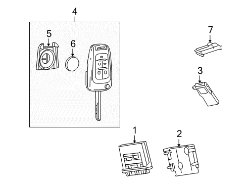 2012 Buick LaCrosse Keyless Entry Components Diagram