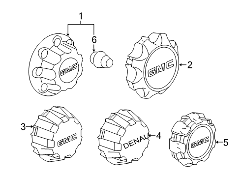 2017 GMC Sierra 2500 HD Wheel Covers & Trim Diagram