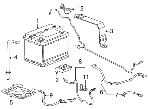 2012 Chevy Volt Hybrid Components, Battery, Cooling System Diagram