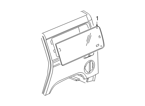 2006 Hummer H2 Quarter Panel - Glass & Hardware Diagram