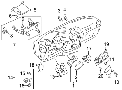 2002 Pontiac Aztek Cluster & Switches, Instrument Panel Diagram