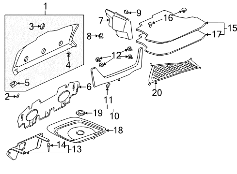 2005 Pontiac Bonneville Interior Trim - Rear Body Diagram