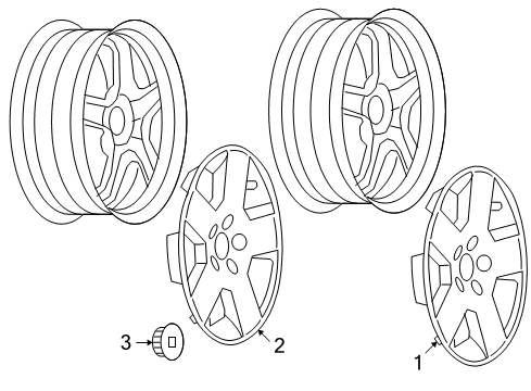 2008 Saturn Aura Wheels, Covers & Trim Diagram 2 - Thumbnail