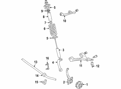 2005 Chevy SSR Hub & Bearing, Front Diagram for 19259798