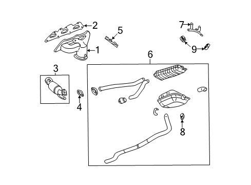2004 Cadillac CTS Exhaust Components Diagram