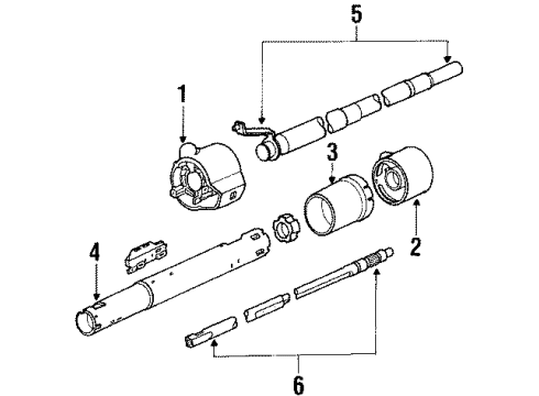 1990 Oldsmobile Custom Cruiser Steering Column Assembly Diagram 1 - Thumbnail