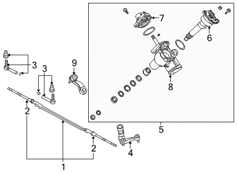 2008 Chevy Suburban 2500 P/S Pump & Hoses, Steering Gear & Linkage Diagram 3 - Thumbnail
